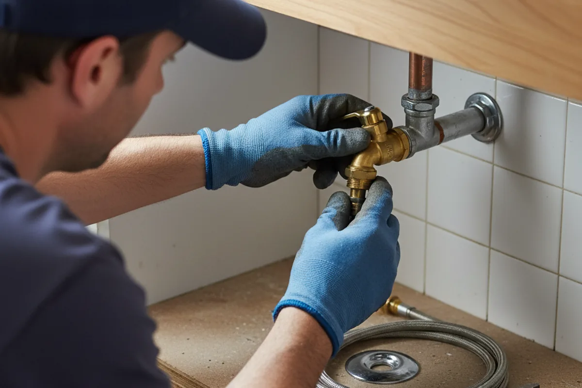 Shutoff valve and fitting work during Emergency Plumbing in Le Roy